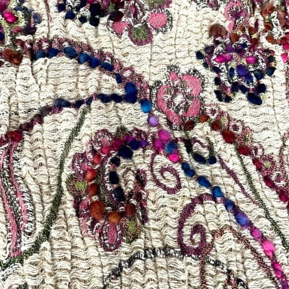 Coldwater Creek cotton blend scarf Multicolored Fringe 20” X 70” - Picture 3 of 8